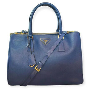 PRADA Galleria Lux Large Saffiano Double Zip Satchel Tote